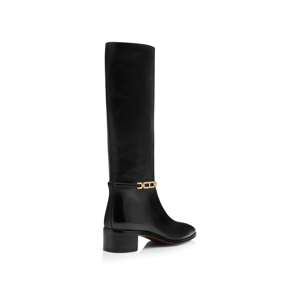 Tom Ford o1loc1c0925 W3492 Block Heel Leather Boots in Black Size US 8 / IT 38 - 3 Thumbnail