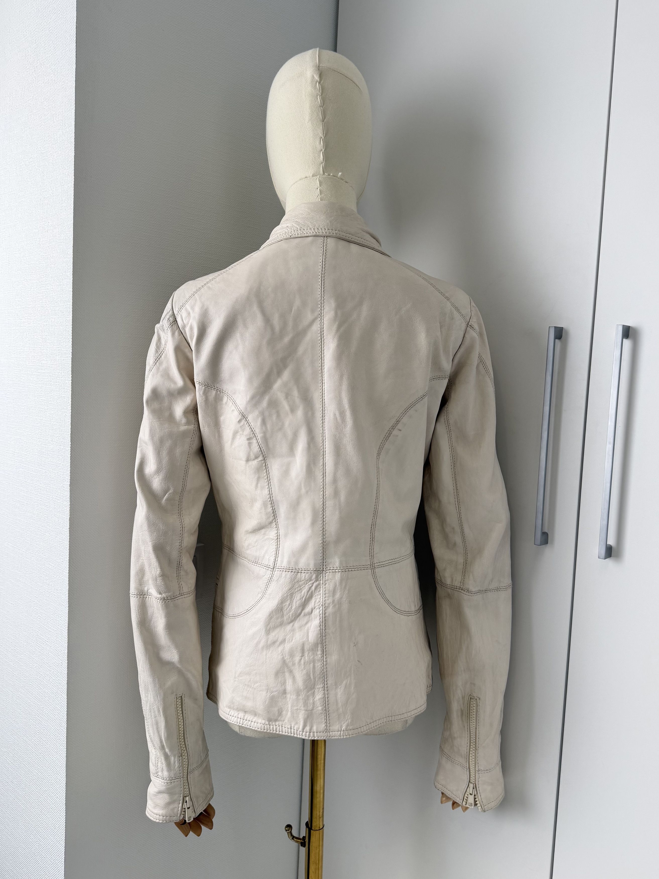 Genuine Leather Leather Jacket Women Zip Utility Fitted Pocket Y2K Size M Size M / US 6-8 / IT 42-44 - 4 Thumbnail