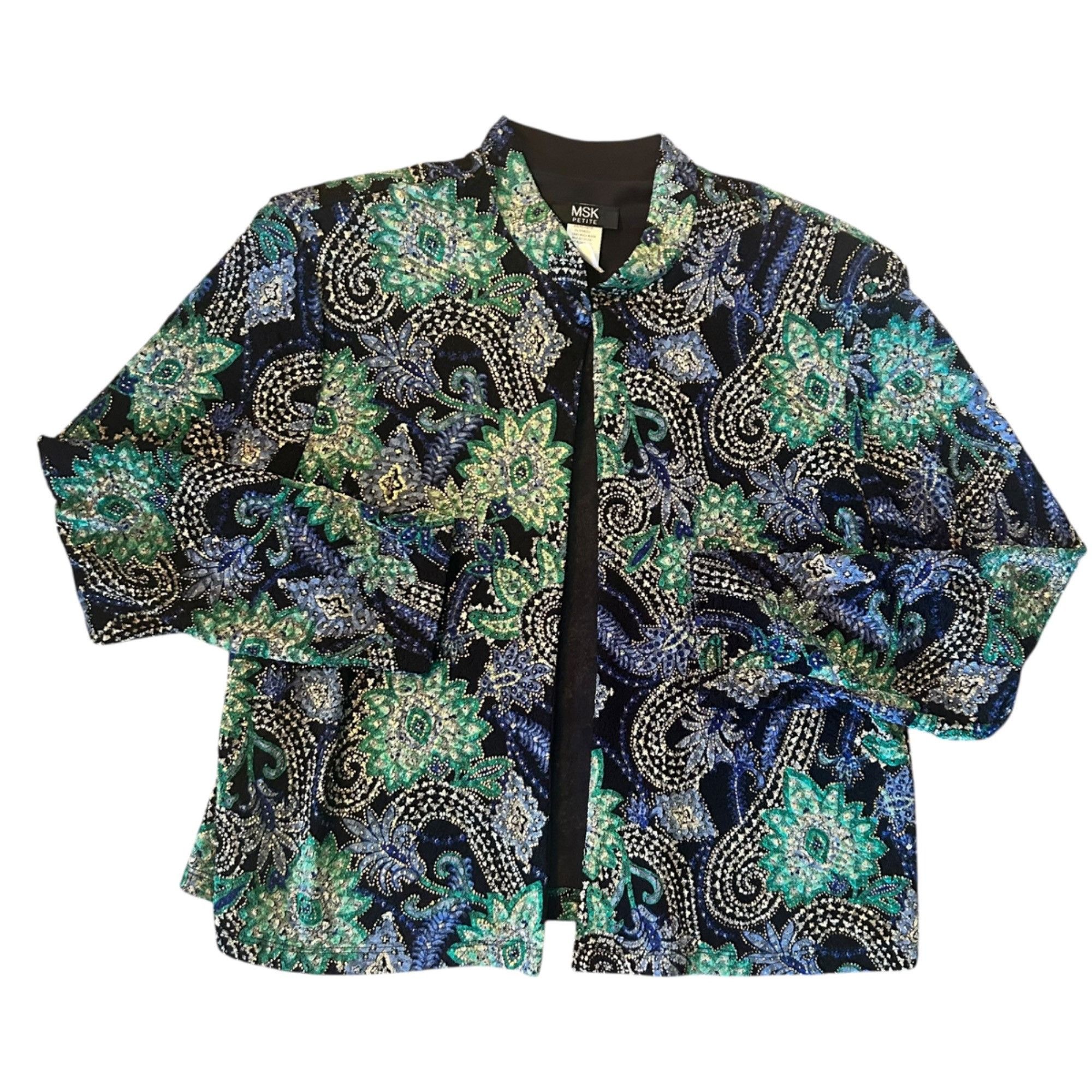 Vintage Vintage MSK Petite Open Front Jewel Toned Cardigan PXL Size XL / US 12-14 / IT 48-50 - 1 Thumbnail