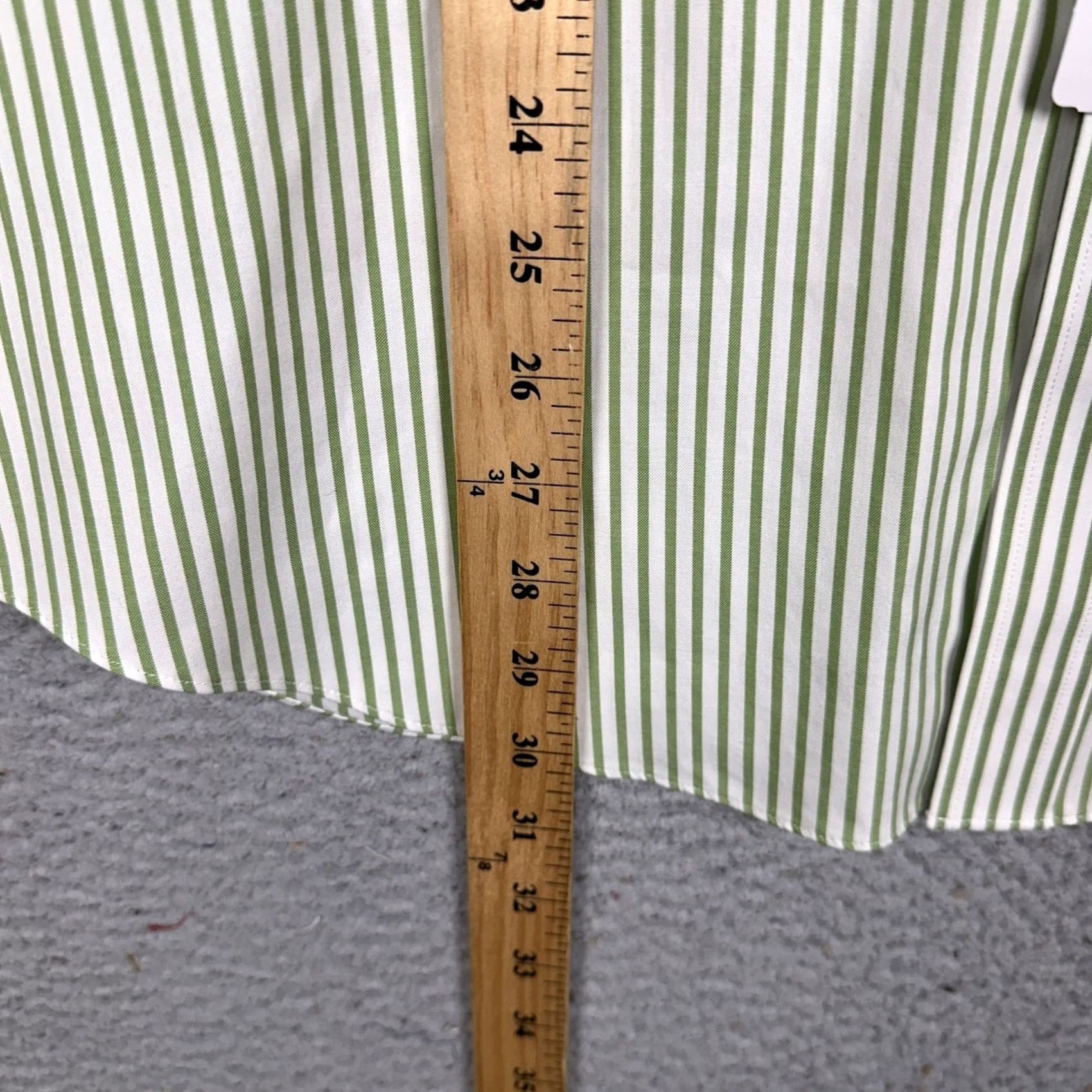 Vintage Paul Fredrick Shirt Mens L Green White Striped Slim Fit Button-Down Short Sleeve Size US L / EU 52-54 / 3 - 7 Thumbnail