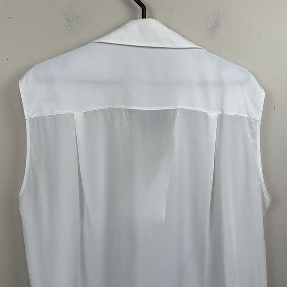 Givenchy GIVENCHY white silk logo scarf collared sleeveless blouse 10 Size L / US 10 / IT 46 - 14 Thumbnail