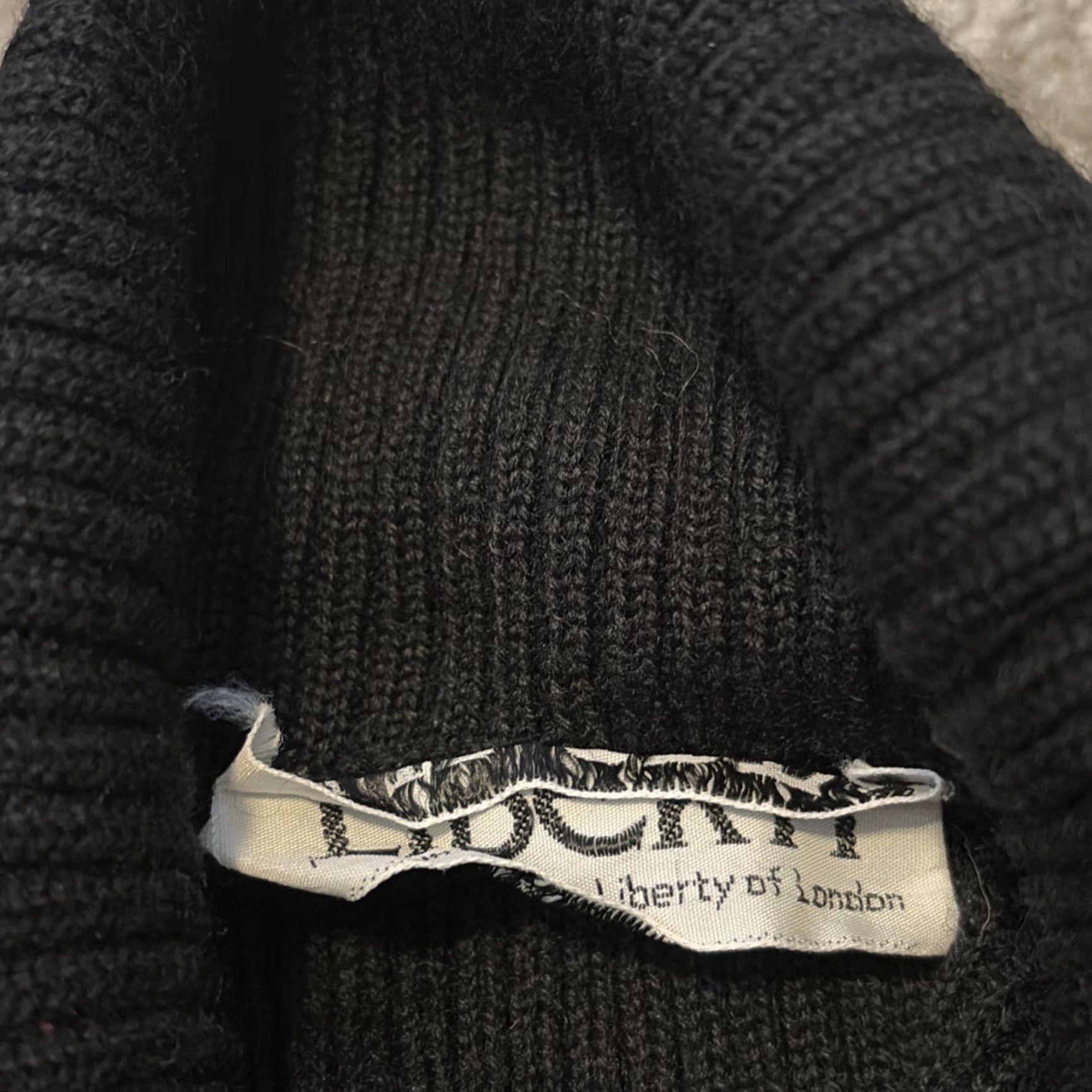 Liberty London VINTAGE Liberty Of London White Black Geometric Turtleneck Wool Blend Medium Sweater 1980s Womens Size M / US 6-8 / IT 42-44 - 6 Thumbnail