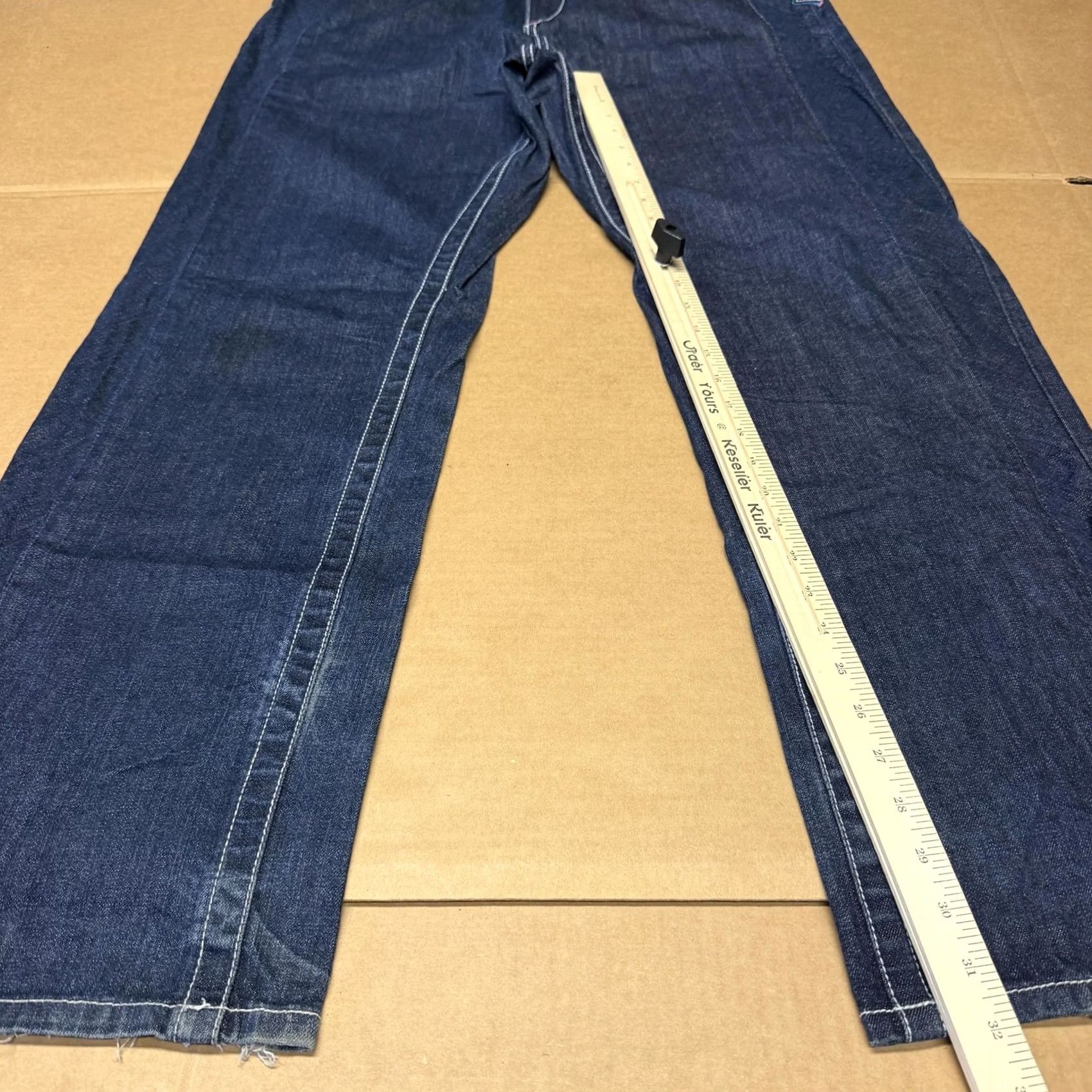 Akademiks Akademiks Jeans Mens 34x32 Blue Relaxed Wide-Leg Denim Tropical Flamingo Mens Size US 34 / EU 50 - 4 Thumbnail