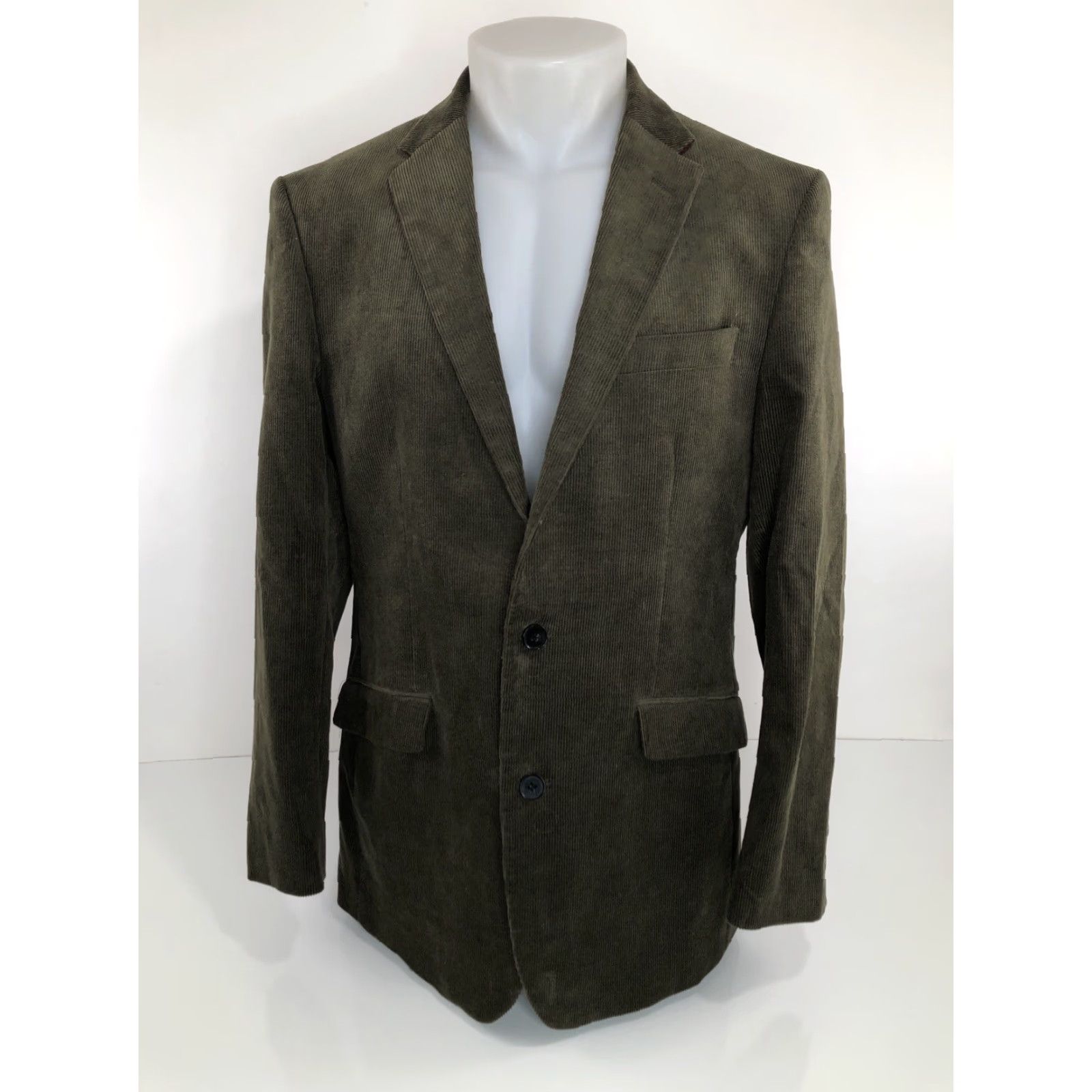 Vintage SAMUEL WINDSOR - Blazer - Corduroy 40 R - Men - Dark Olive - Jacket Size 40R - 2 Thumbnail