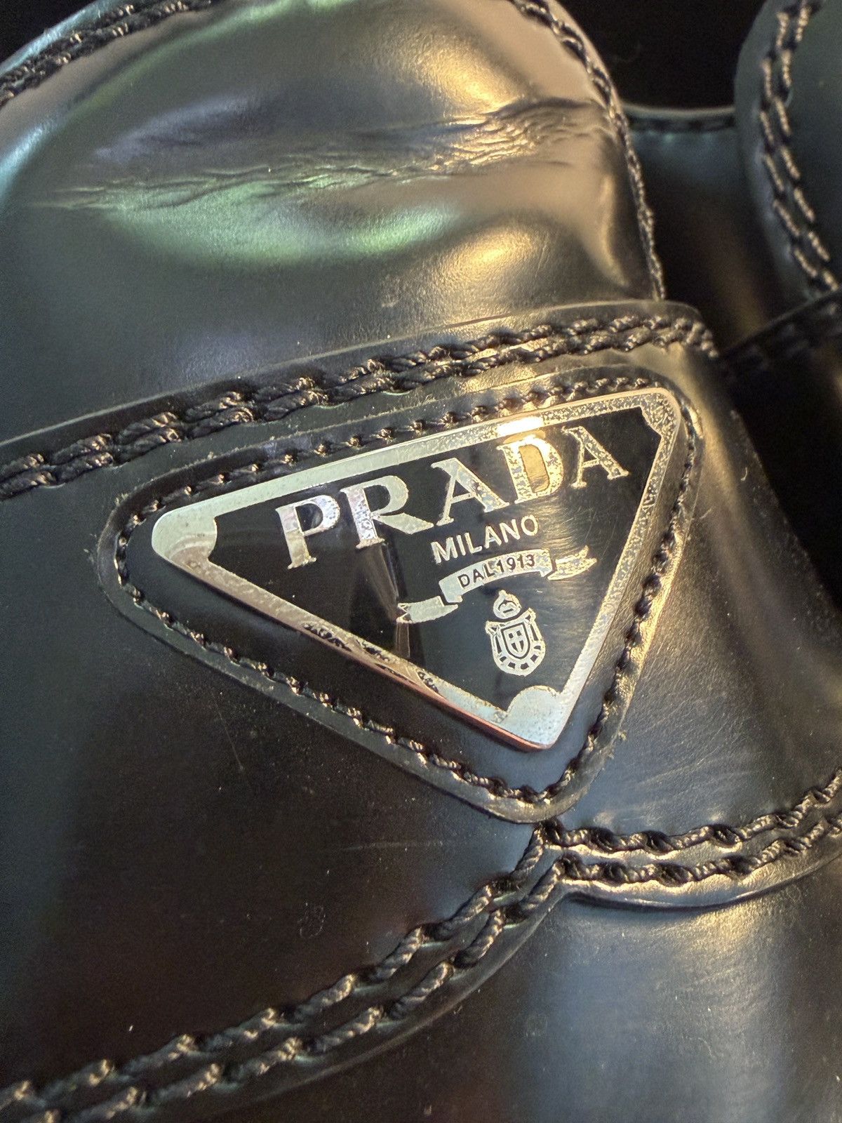 Prada Chocolate brushed leather loafers (Defective) Size US 5 / EU 37 - 8 Thumbnail