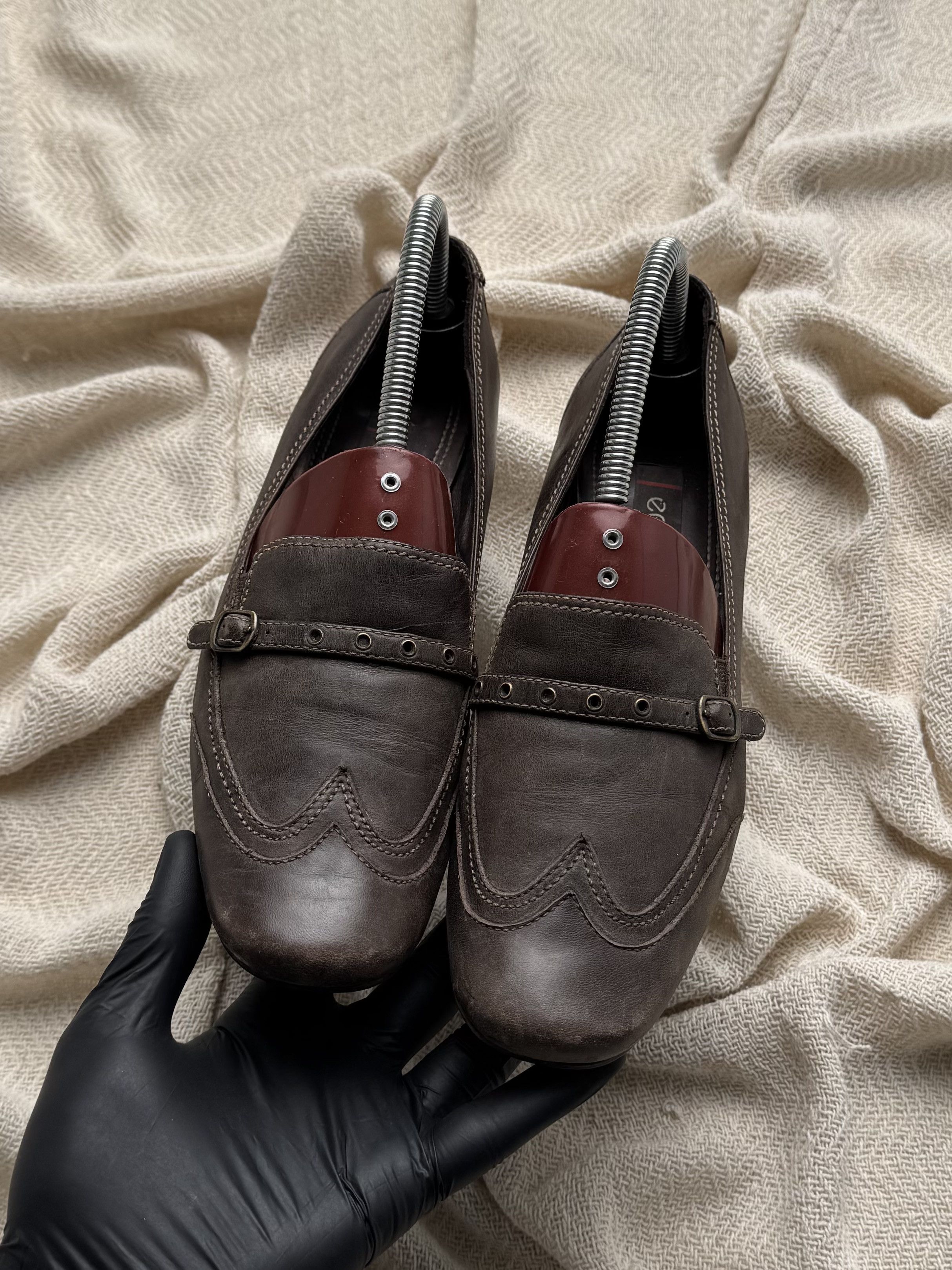 Vintage Vintage Leather Mary Jane Pumps Block Heel Classic Shoes Size US 9 / IT 39 - 6 Thumbnail