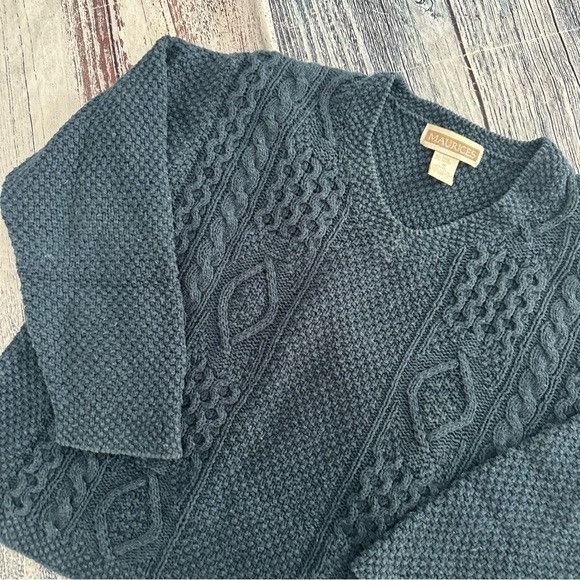 Other Vintage 90’s Maurices Teal V-Neck Cable Knit Sweater Size M / US 6-8 / IT 42-44 - 3 Thumbnail