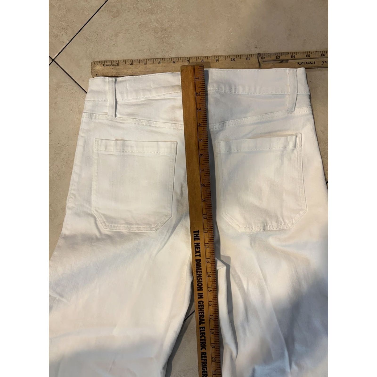 Frame VINTAGE FRAME Le Slim Palazzo Jeans Womens White High Rise Wide-Leg Patch Pockets Denim Size 30" / US 8 / IT 44 - 7 Thumbnail