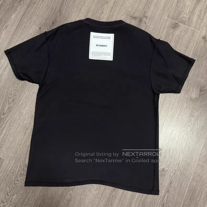Vetements Vetements Black Cotton Short-sleeve T-shirt Size US XS / EU 42 / 0 - 4 Thumbnail