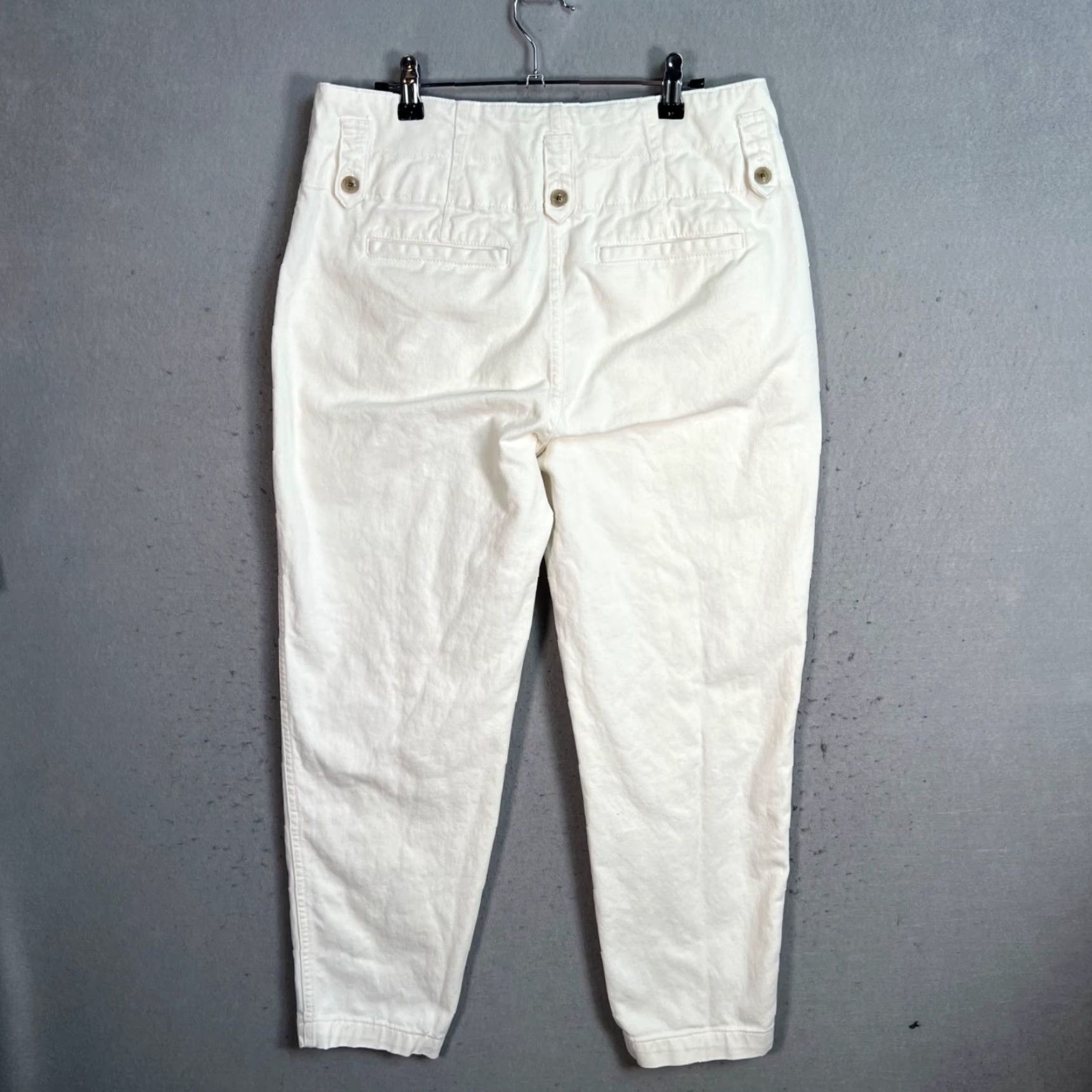 Reiss VINTAGE Reiss White Denim Tapered Jeans Pants Button Detail Adult Womens 14 White Size 36" / US 14 / IT 50 - 2 Thumbnail
