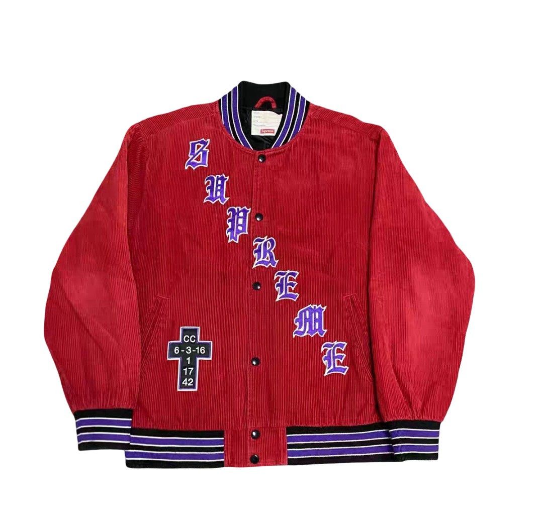 Supreme Supreme Old English Corduroy Varsity Jacket Size US M / EU 48-50 / 2 - 1 Thumbnail