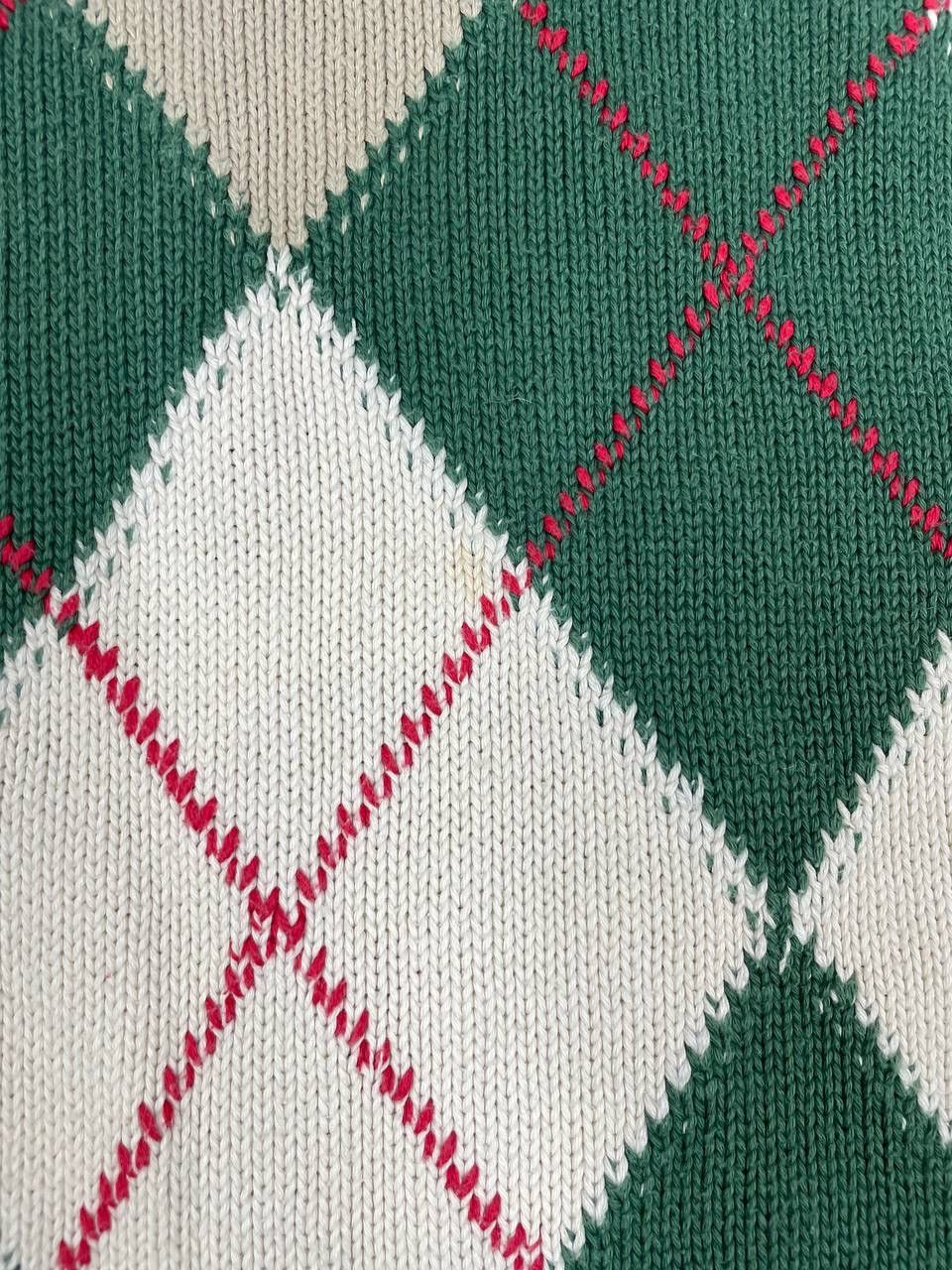 Burberry Burberrys Vintage Men Argyle Knit Sweater Green Beige Size L Size US L / EU 52-54 / 3 - 3 Thumbnail