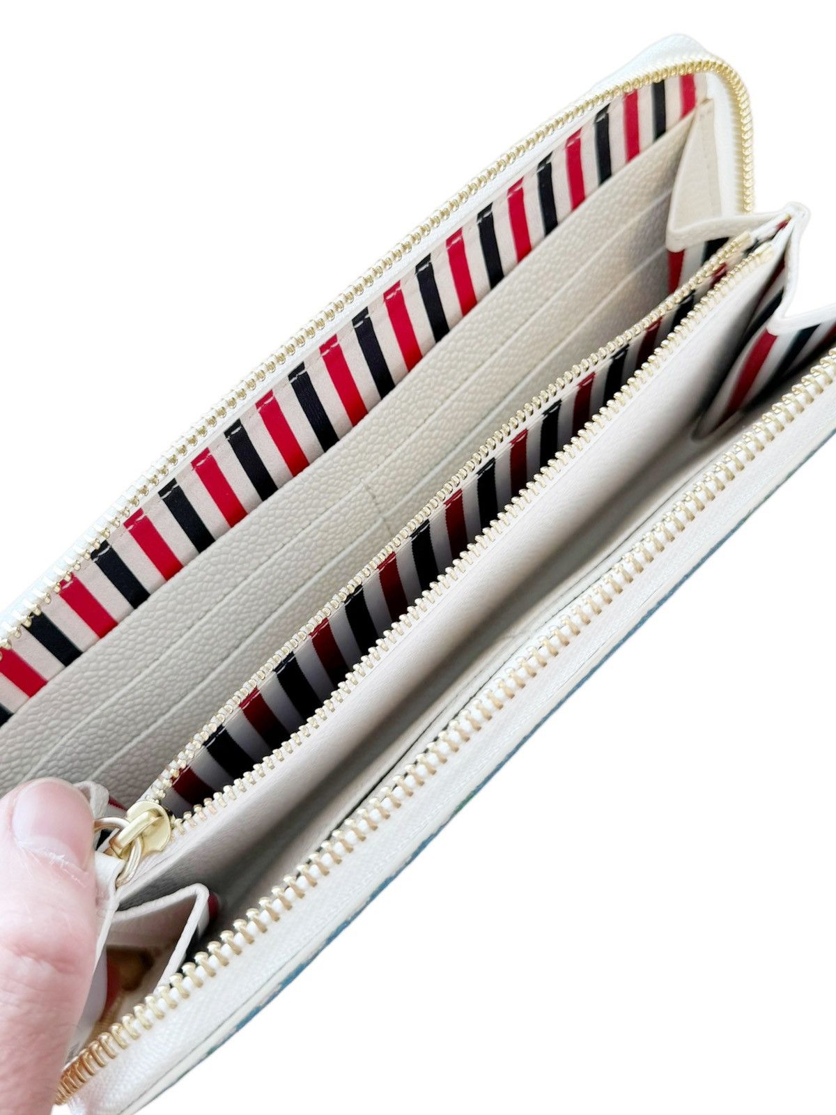Thom Browne Pebble Grain Blue Plaid Leather Wallet Size ONE SIZE - 11 Thumbnail