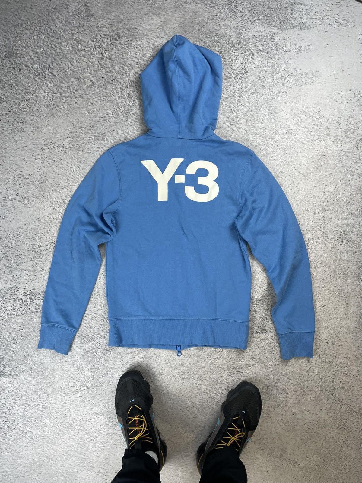Pre-owned Vintage X Y 3 Vintage Y-3 Yohji Yamamoto Adidas Big Logo Zip Hoodie Y2k In Blue