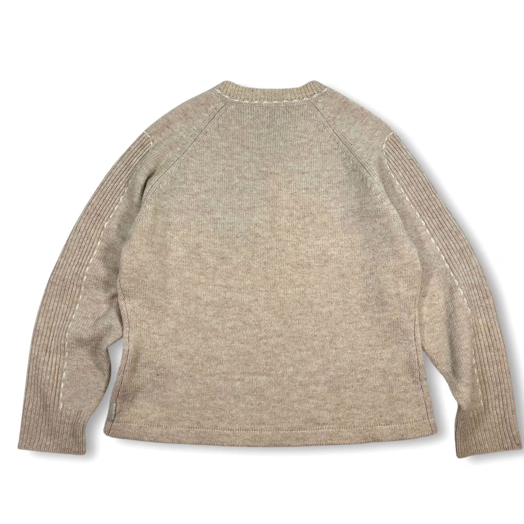 Vintage Woolrich Beige V-Neck Knit Sweater Long Sleeve Pullover Womens L Petite Size L / US 10 / IT 46 - 2 Thumbnail