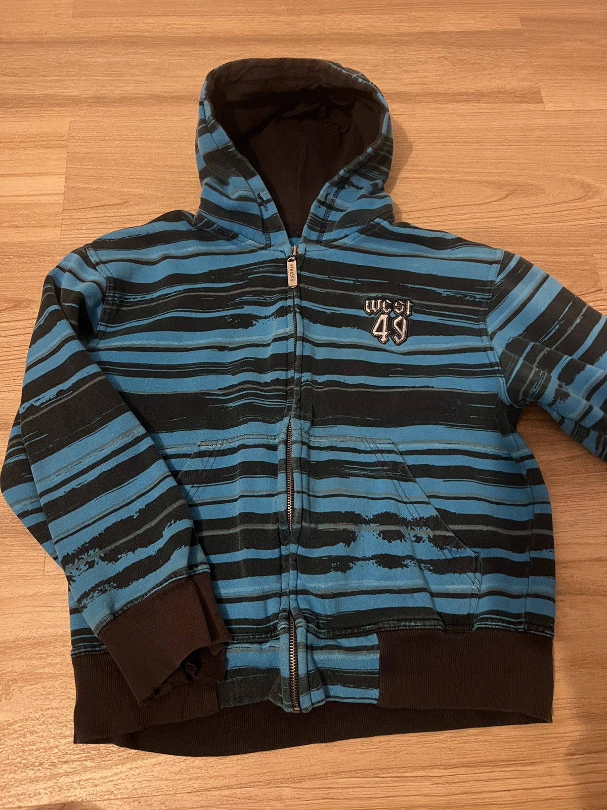 Other Vintage West Forty Nine blue & black stripped zip-up hoodie Size XS / US 0-2 / IT 36-38 - 1 Thumbnail