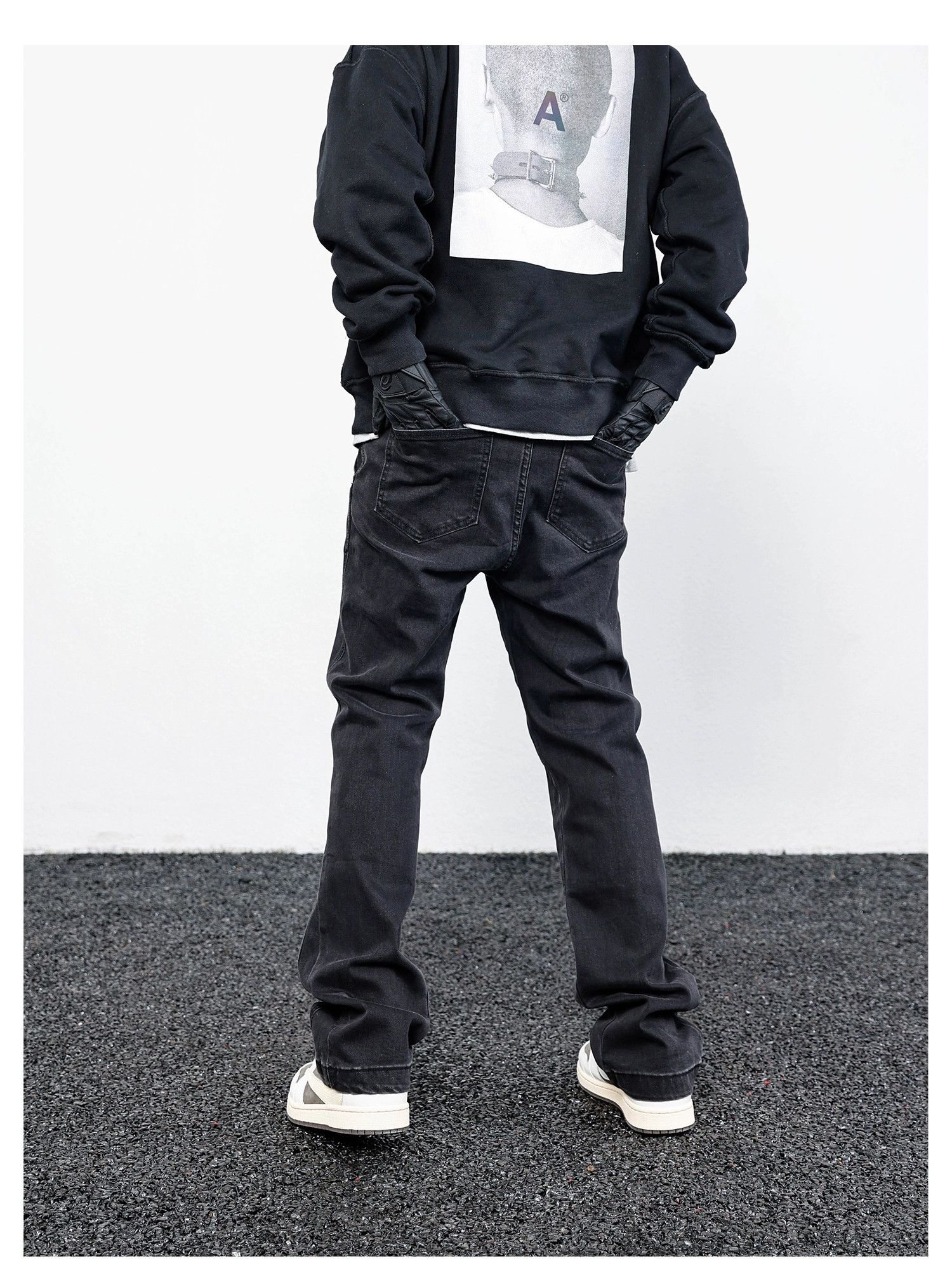 Designer × Jean × Vintage faded patchwork skate hiphop bootcut jeans Size US 36 / EU 52 - 6 Thumbnail