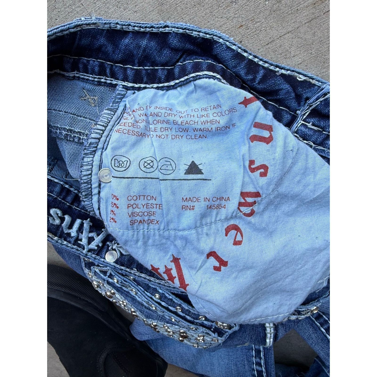 Other Y2K Answer Me Jeans Studded Bootcut Size 28x29 Size 28" / US 6 / IT 42 - 5 Thumbnail