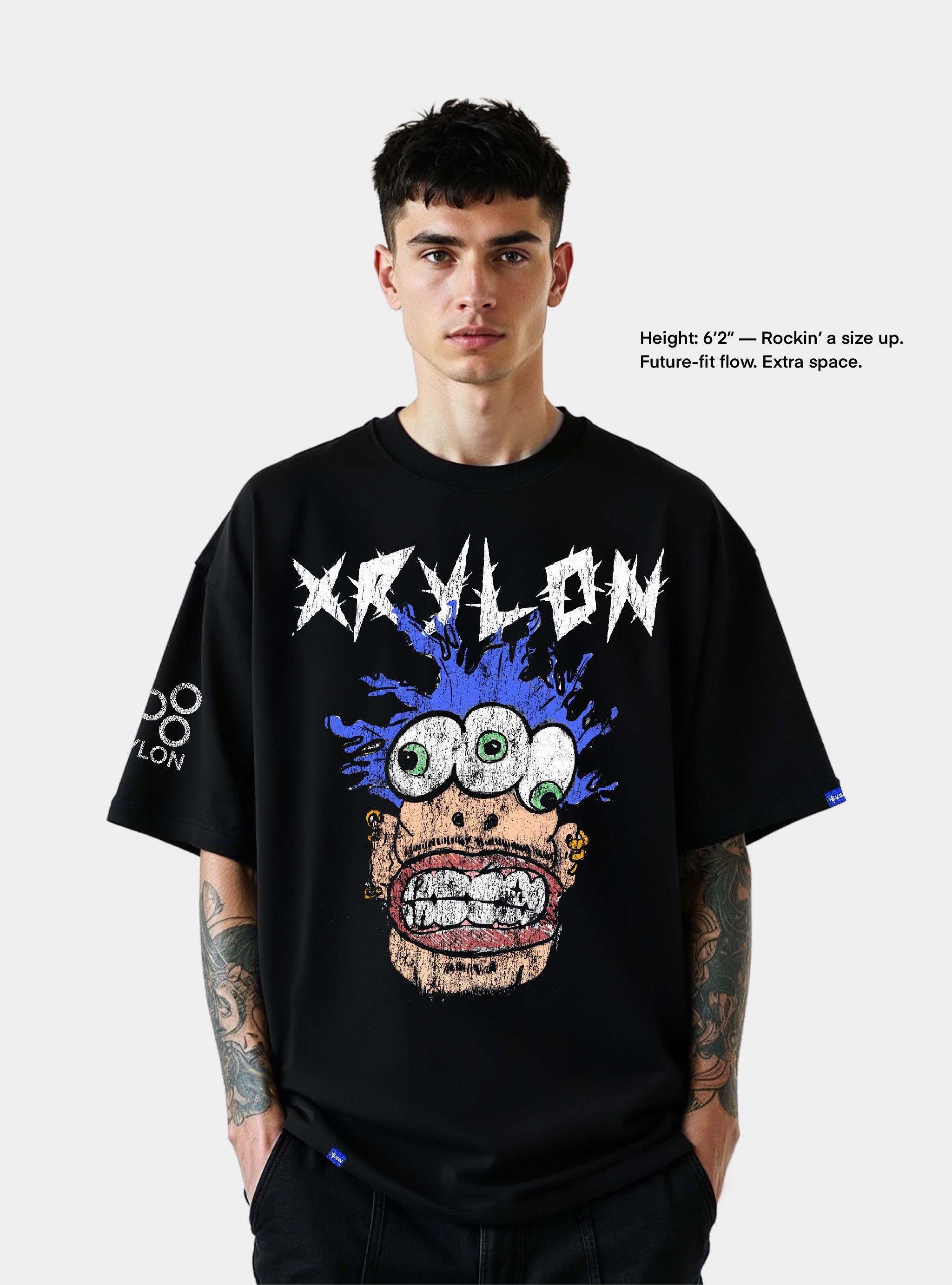 Designer × Vintage Premium Heavy Tee – Overload by Xrylon | 300gsm Size US L / EU 52-54 / 3 - 5 Thumbnail