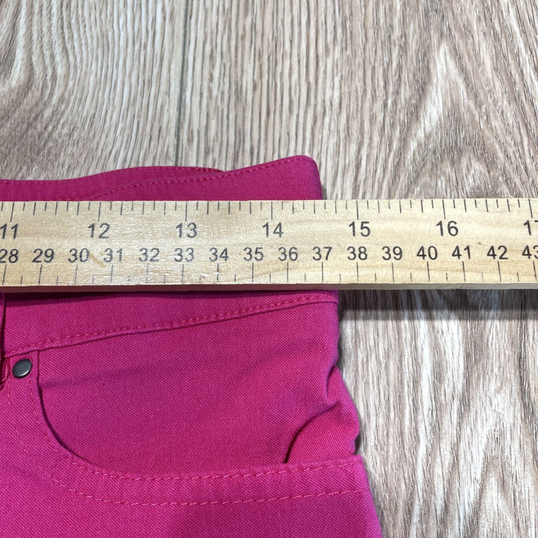 Vintage Linda Matthews Chino Pants Women 8 Pink Straight Midrise Elastic Waist Regular Size 30" / US 8 / IT 44 - 4 Thumbnail