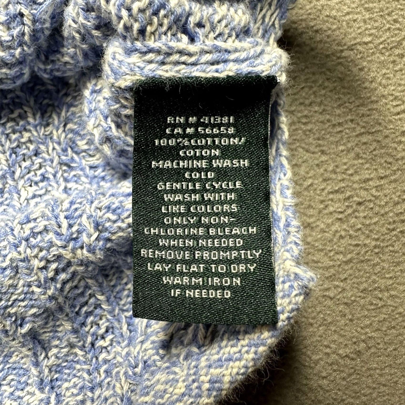 Ralph Lauren VINTAGE Ralph Lauren Sweater Womens Large Blue Cable Knit Roll Neck Cotton LRL Size L / US 10 / IT 46 - 5 Thumbnail