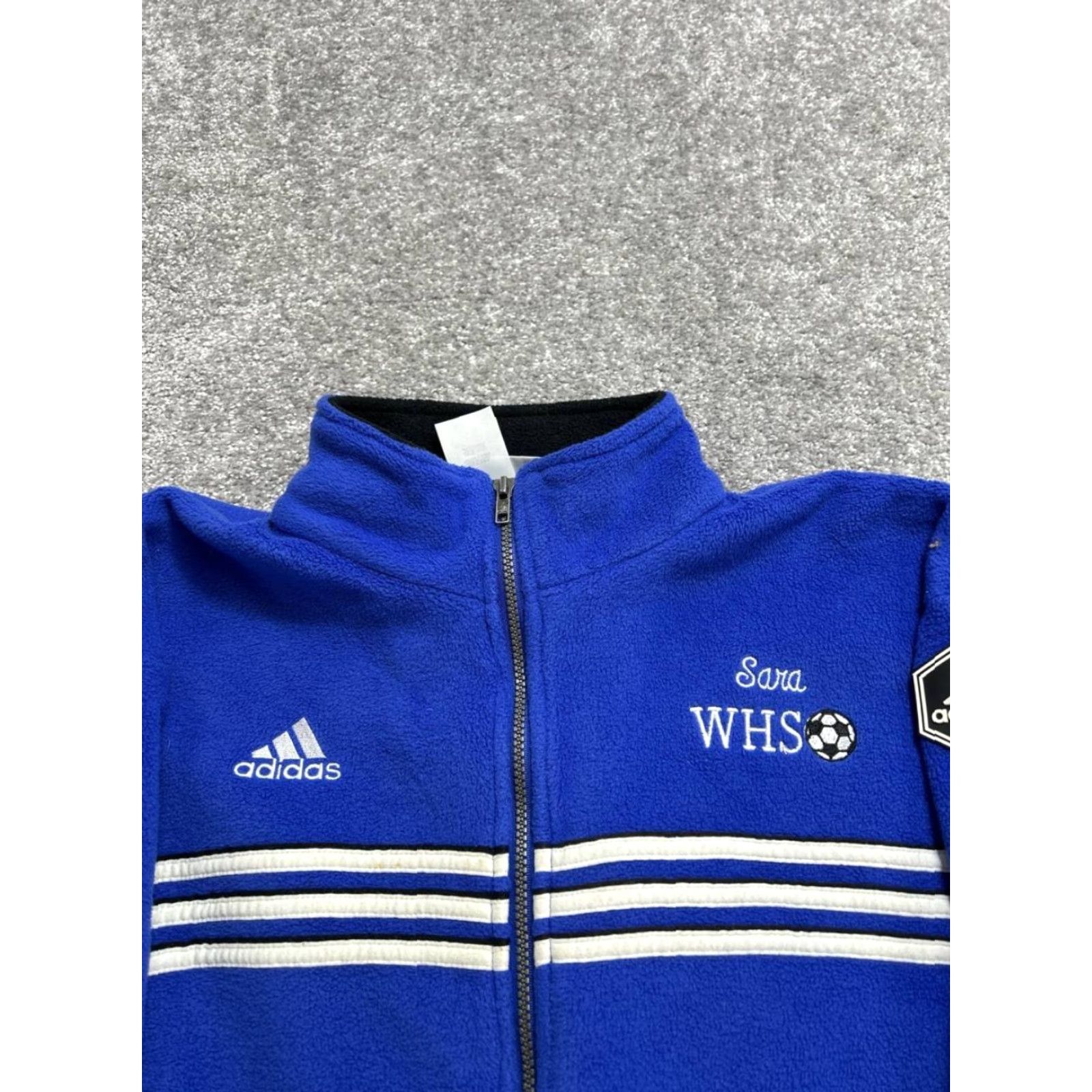 Adidas Adidas Jacket Womens Small Blue Striped Full Zip Football Track Jacket Women S Blue Modern Weathergear Wind-Resistant 16 Season Fall Spring Winter Size S / US 4 / IT 40 - 3 Thumbnail