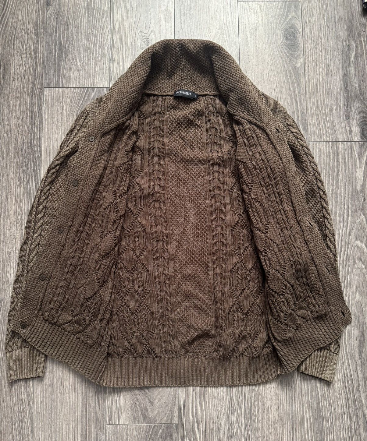 Hackett Hackett Washed Cable Shawl Sweater L Size US L / EU 52-54 / 3 - 9 Thumbnail