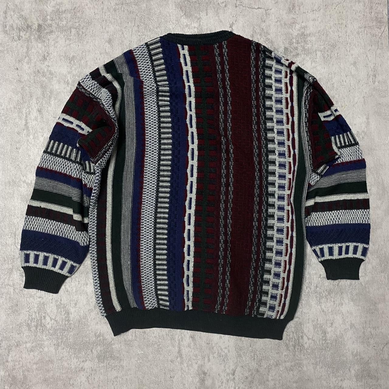 Other 80s vintage striped knit sweater in black and multi-colour Size US L / EU 52-54 / 3 - 4 Thumbnail