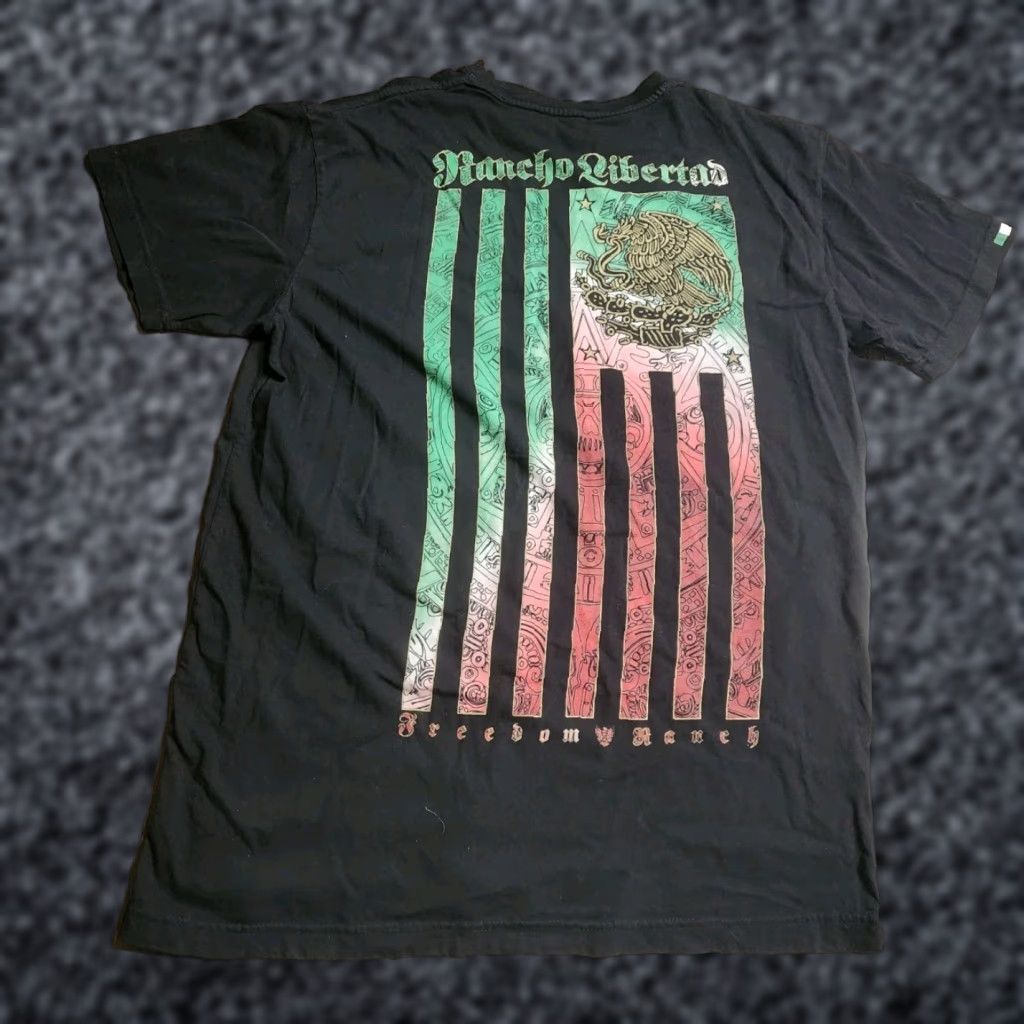 Doublet VINTAGE Freedom Ranch Mens L T-Shirt Black Solid Flag Of Honor Rancho Libertad Mexico Double Sided Streetwear Casual Size US L / EU 52-54 / 3 - 1 Thumbnail