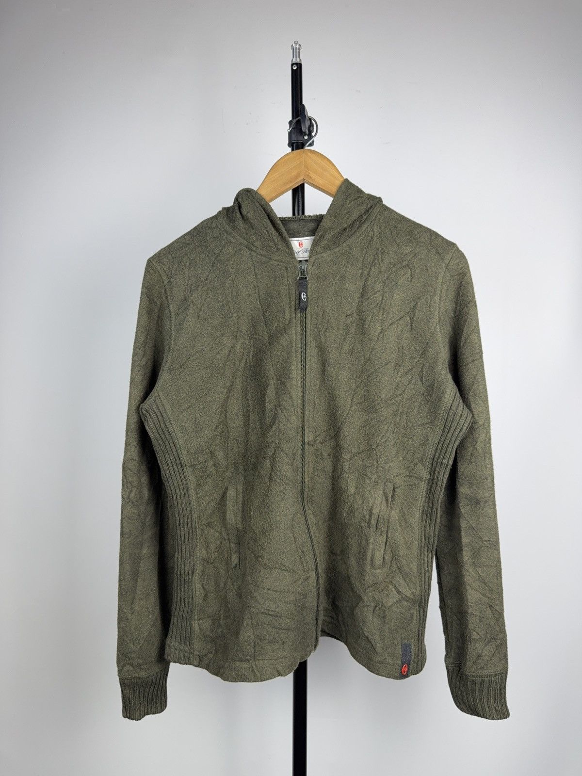 Conte of Florence 00s Conte of Florence Olive Fleece / Knit Zip Hoodie Italian Size M / US 6-8 / IT 42-44 - 1 Thumbnail