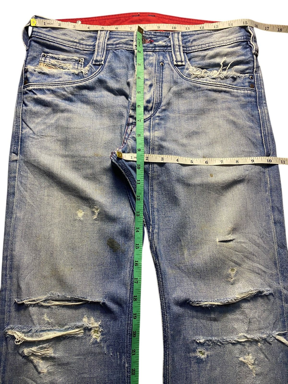 Diesel Black Gold Diesel Timmen Jeans Ripped Denim 0071J Size US 31 - 13 Thumbnail