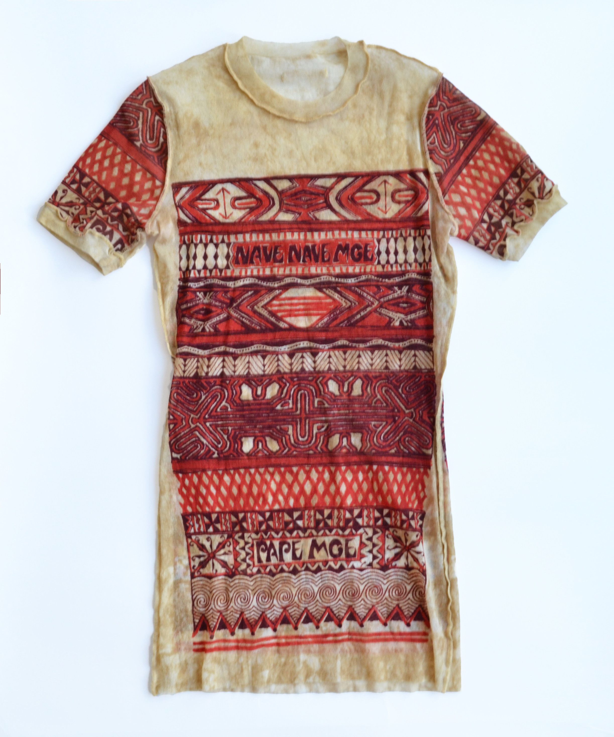 Jean Paul Gaultier T Shirt Mesh Top Tee Long Print 90s