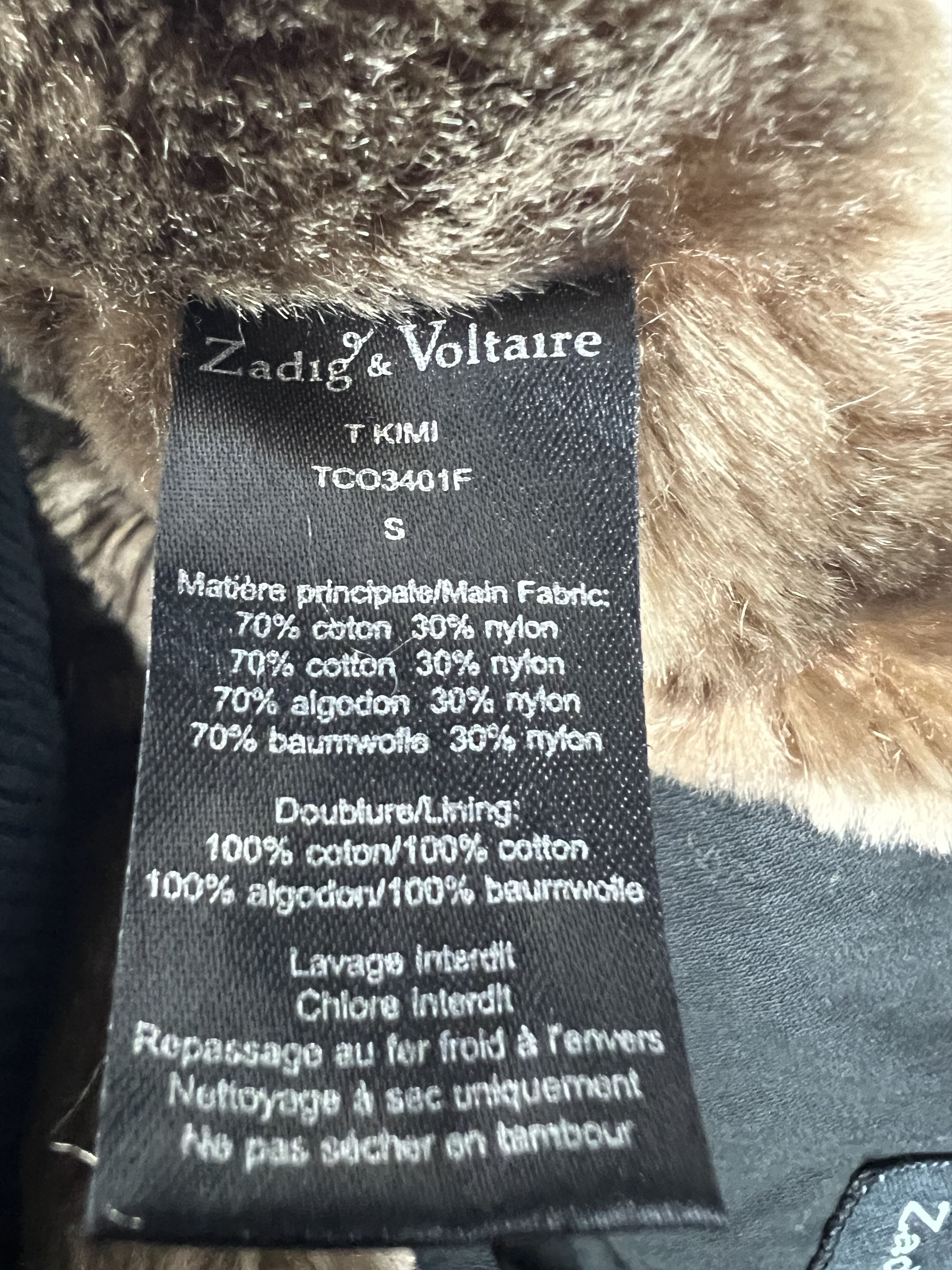 Zadig & Voltaire Zadig & Voltaire Women's Black Jacket Size S Lined Faux Fir Size S / US 4 / IT 40 - 12 Thumbnail