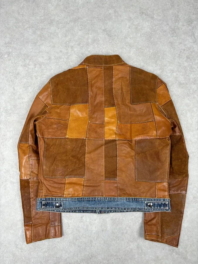 Dolce & Gabbana SS2001 Dolce & Gabbana Brown Patchwork Leather Denim Jacket Size US M / EU 48-50 / 2 - 5 Thumbnail
