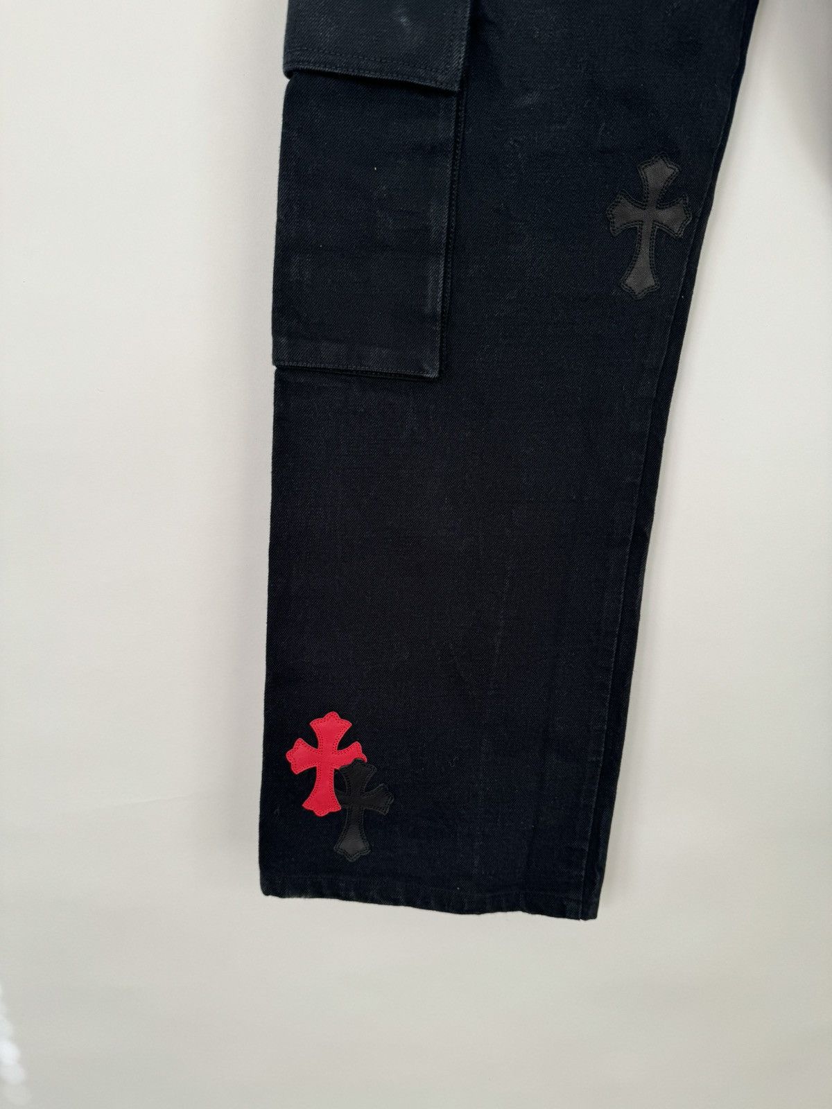 Chrome Hearts 🚭1/1 Vintage VIP Custom🚭 20 Silver Cargo Black Red Cross Size US 33 - 7 Thumbnail