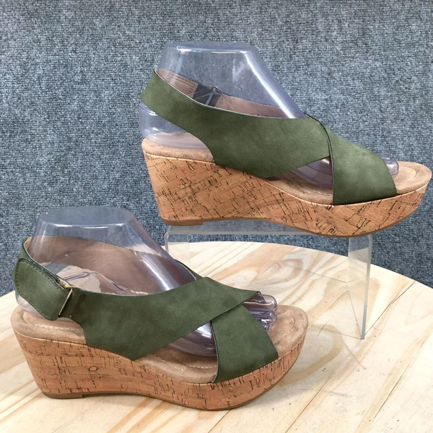 Chinese Laundry Chinese Laundry Sandals Womens 7.5 Slingback Green Wedge High Heel Casual Shoes Women's Casual Sandals Slingback Green 7.5 Size US 8 / IT 38 - 2 Thumbnail
