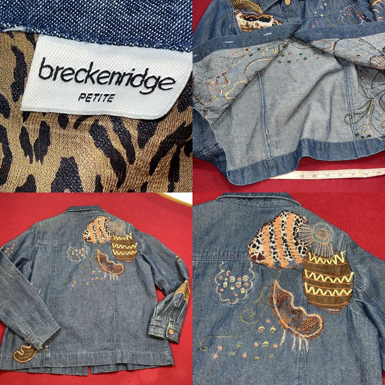 Vintage VINTAGE Breckenridge Denim Jacket Womens Blue Button Up Long Sleeve Floral Embroidered PS Size S / US 4 / IT 40 - 9 Thumbnail