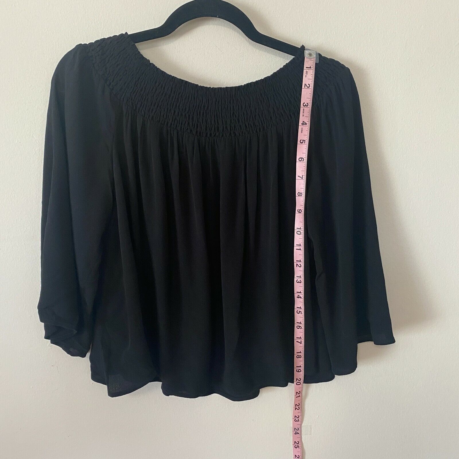 Aritzia Aritzia Talula Marcilly Off Shoulder Black Top Bell Sleeve S Size S / US 4 / IT 40 - 9 Thumbnail