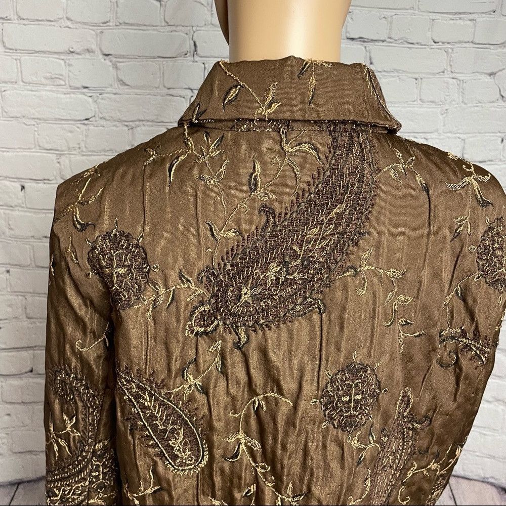 Chicos Chico's Brown Jacquard Embroidered Jacket Size 3 Size XL Size XL / US 12-14 / IT 48-50 - 4 Thumbnail