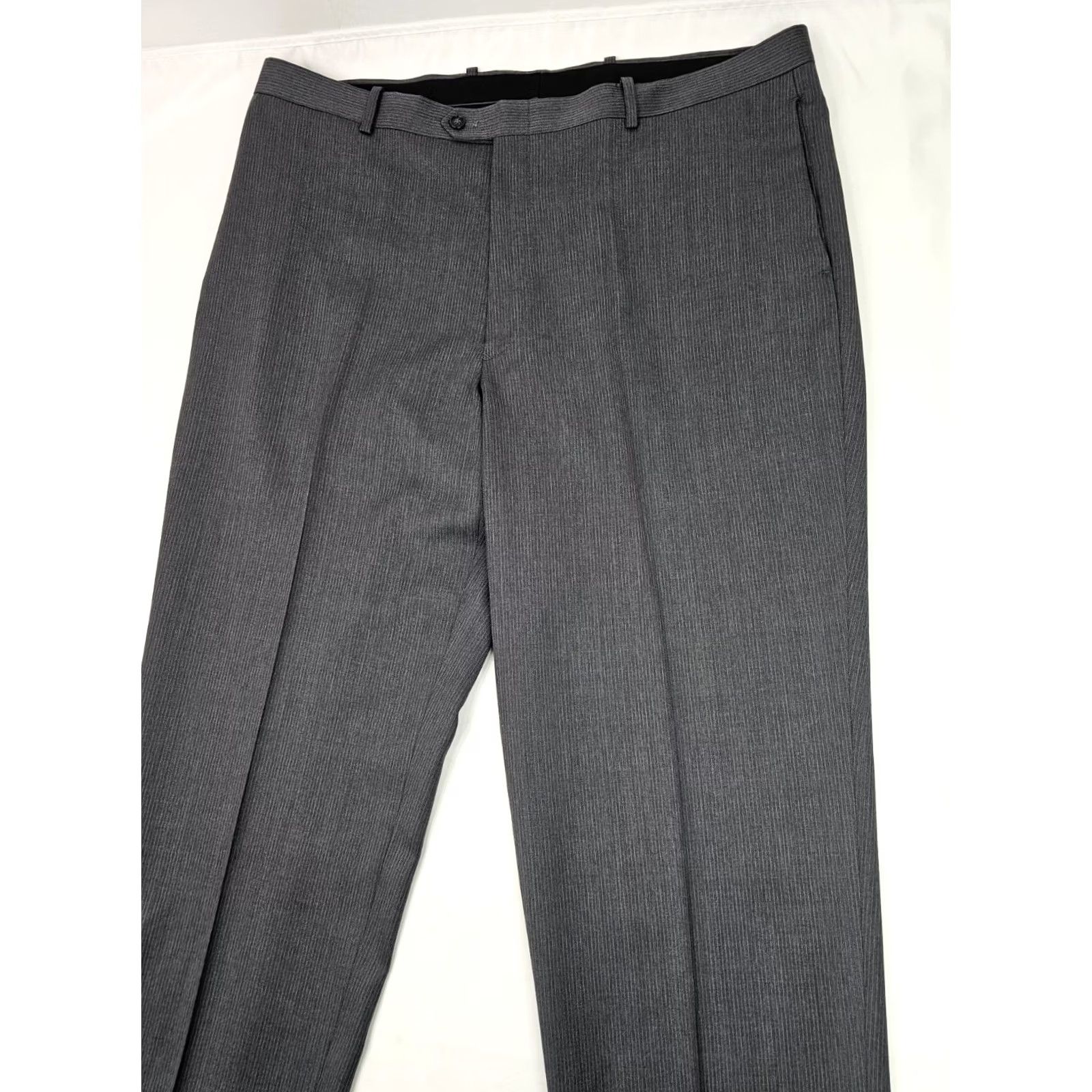 Alfani Alfani Gray Pinstripe Cashmere Wool Blend Pants Men 42x31 Flat Front Cuffed EUC - Regular Fit, Dress Pants, Business, Formal, Casual Size US 42 / EU 58 - 2 Thumbnail