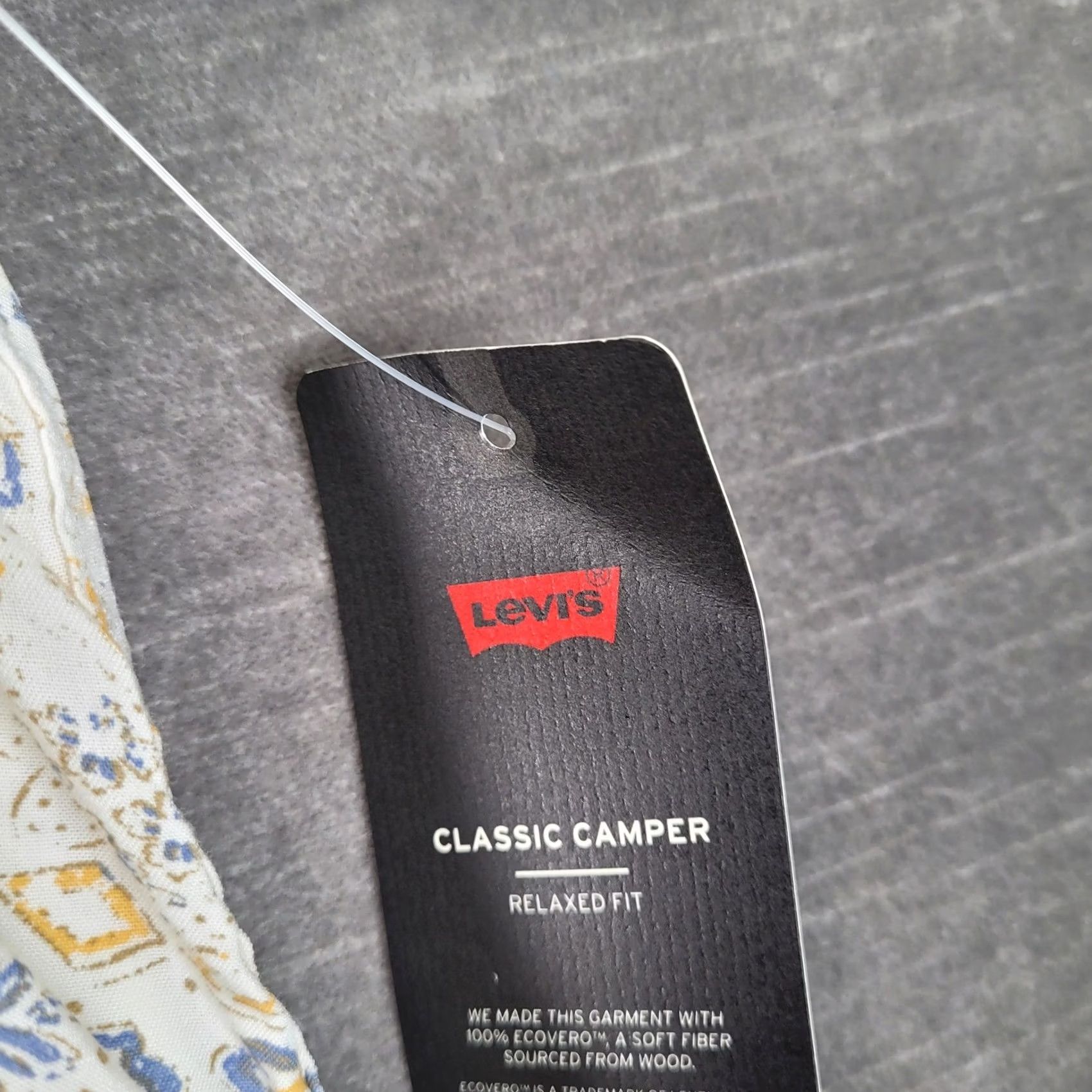 Levi's Levis Mens Classic Camper Shirt XXL White Blue Yellow Relaxed Fit Short Sleeve Size US XXL / EU 58 / 5 - 4 Thumbnail