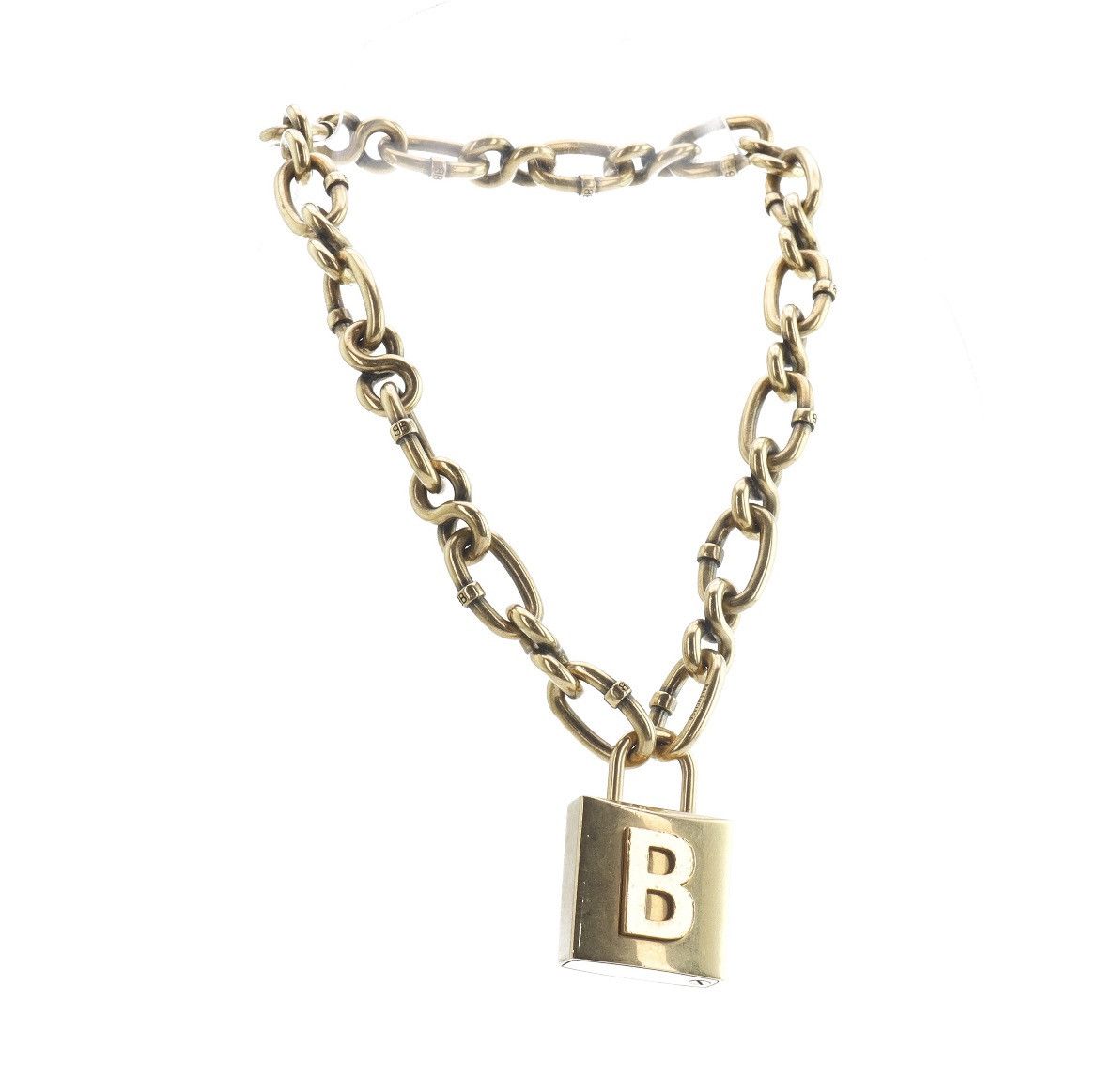 Balenciaga Balenciaga Lock Chain Necklace in aged gold-tone metal Size ONE SIZE - 1 Thumbnail