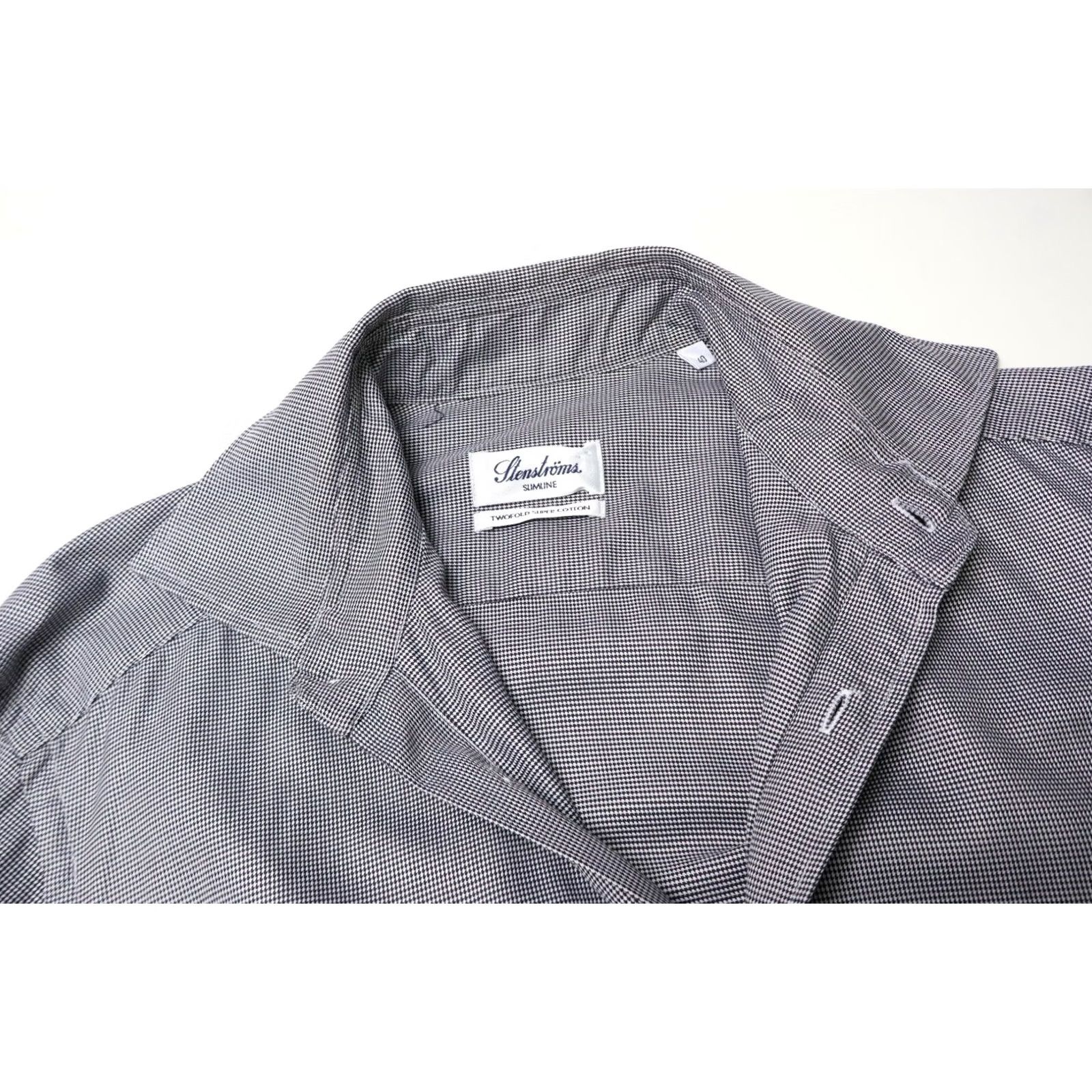 Vintage STENSTROMS Slimline Shirt Men's 40 Grey Spread Patterned Button Up Size US L / EU 52-54 / 3 - 4 Thumbnail