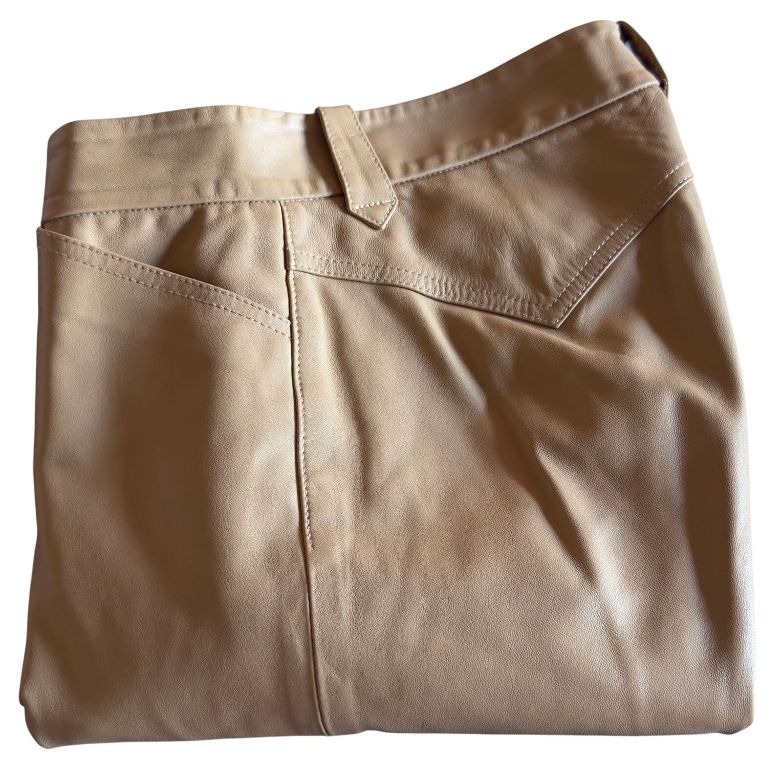 Theory Theory Tailored Tan Leather Pants Fully Lined Belted Luxury Size 27" / US 4 / IT 40 - 5 Thumbnail