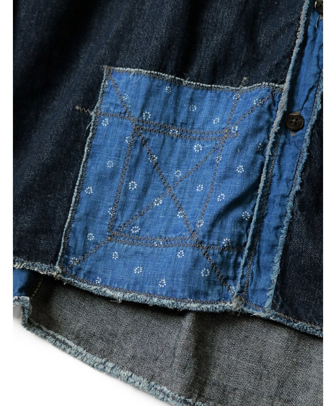 Kapital Kapital Cotton linen IDG patchwork collar Katmans shirt Size US M / EU 48-50 / 2 - 5 Thumbnail