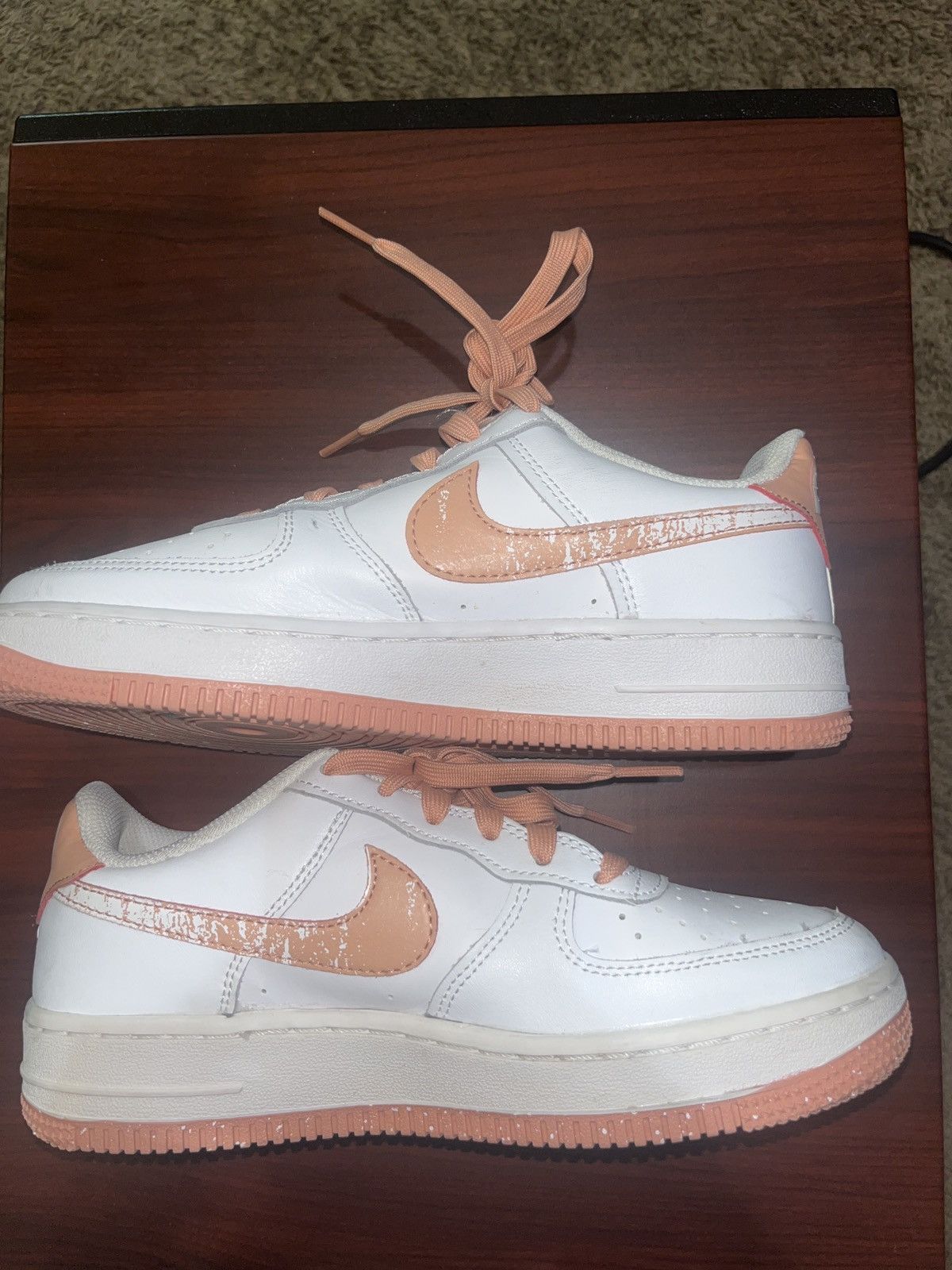 Nike Air Force 1 LV8 GS 'White Light Madder Root Speckled' Size US 5.5 / IT 35.5 - 3 Thumbnail