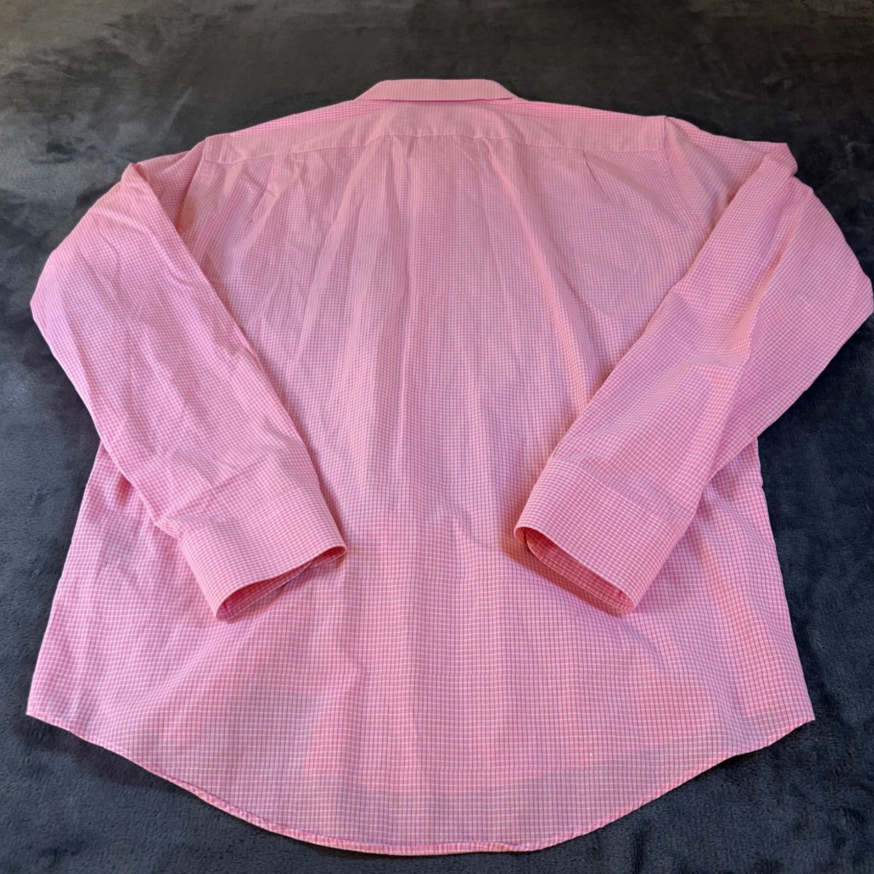 Nordstrom Nordstrom Dress Shirt Pink Gingham Check Trim Fit Long Sleeve Mens 15 1/2 Size 42R - 3 Thumbnail