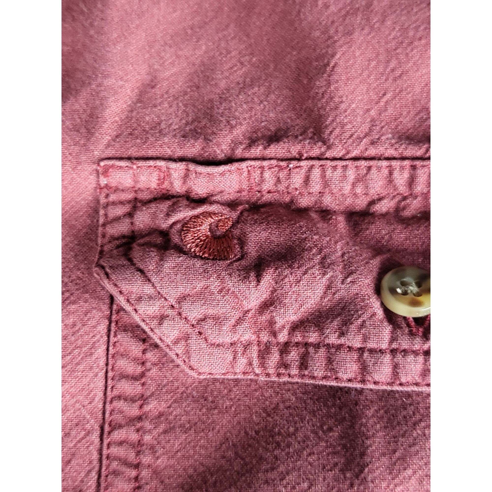 Carhartt Carhartt Button Up Shirt Mens M Crimson Solid Short Sleeve S Size US M / EU 48-50 / 2 - 8 Thumbnail