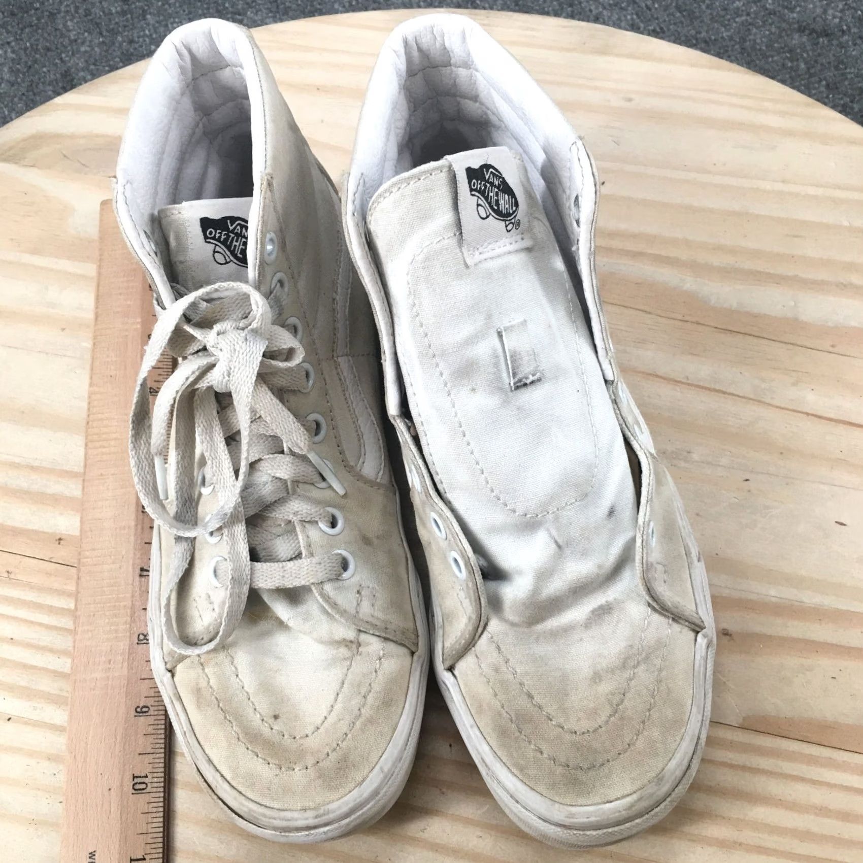 Vans VANS Old Skool High Top Skate Sneakers White Canvas Mens 6 Womens 7.5 Shoes Size M / US 6-8 / IT 42-44 - 7 Thumbnail