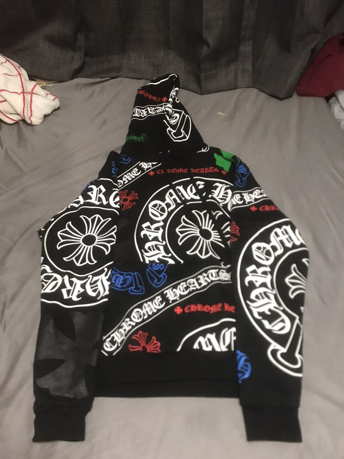 image of Chrome Hearts Stencil Logo Hoodie in Black, Men's (Size Medium)